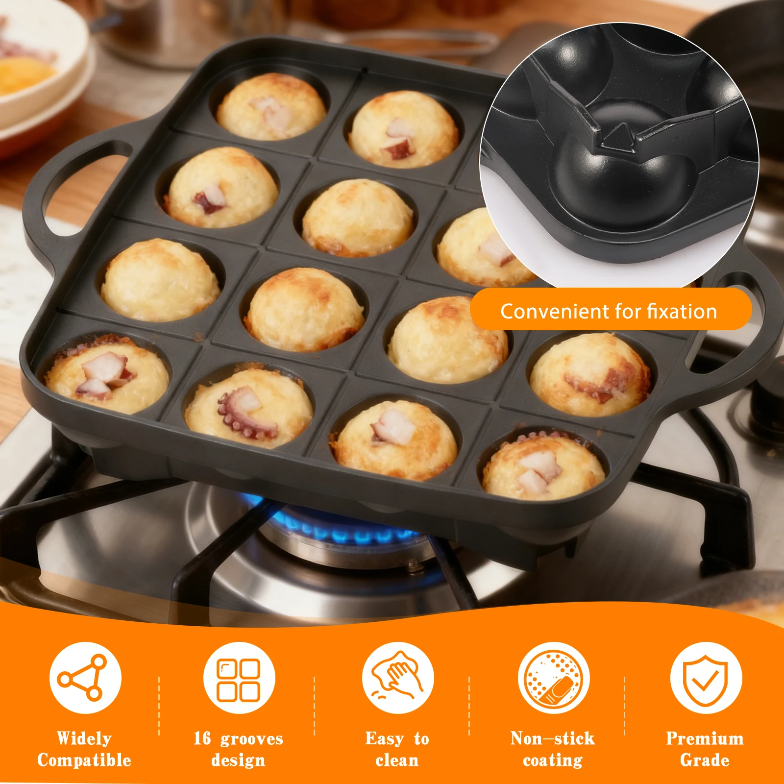 16 Holes Takoyaki Pan Cast Alu - Takoyaki Grill Plate review and price
