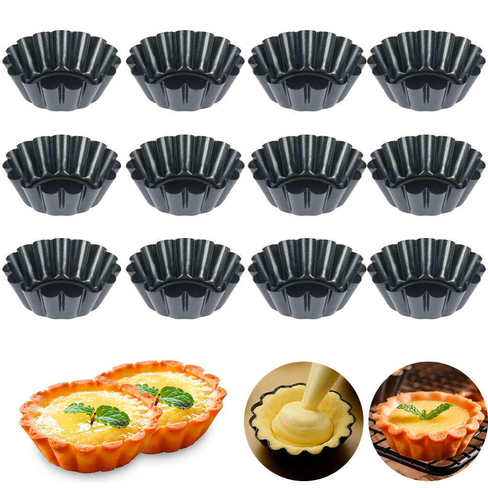 12Pcs Pan Mold Tart Quiche Fla - Egg Waffle Pan review and price
