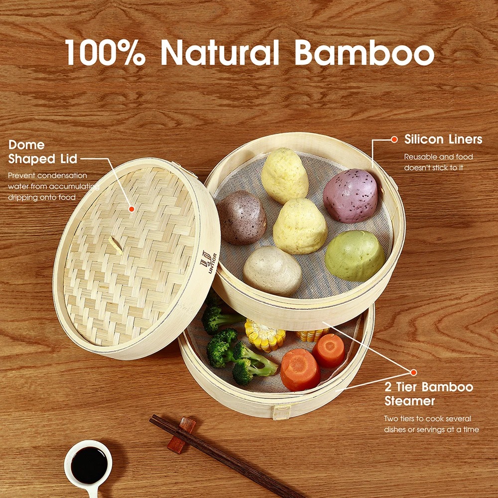 Bamboo Steamer Basket with Lid - Bao Steamer Bamboo review and price