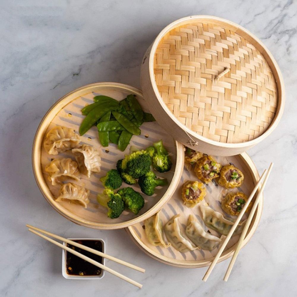 Bamboo Steamer Basket with Lid - Bao Steamer Bamboo review and price