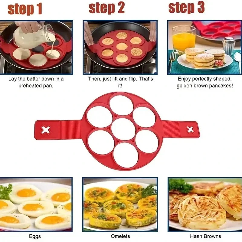 Silicone 7-hole Circular Fryin - Egg Waffle Pan review and price